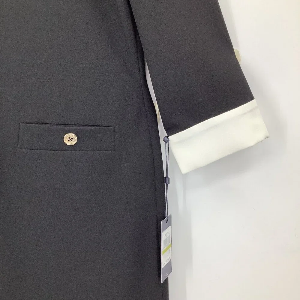 Tommy Hilfiger Women's Black White Collar Shift Dress Size 14 Pockets - Picture 4 of 8